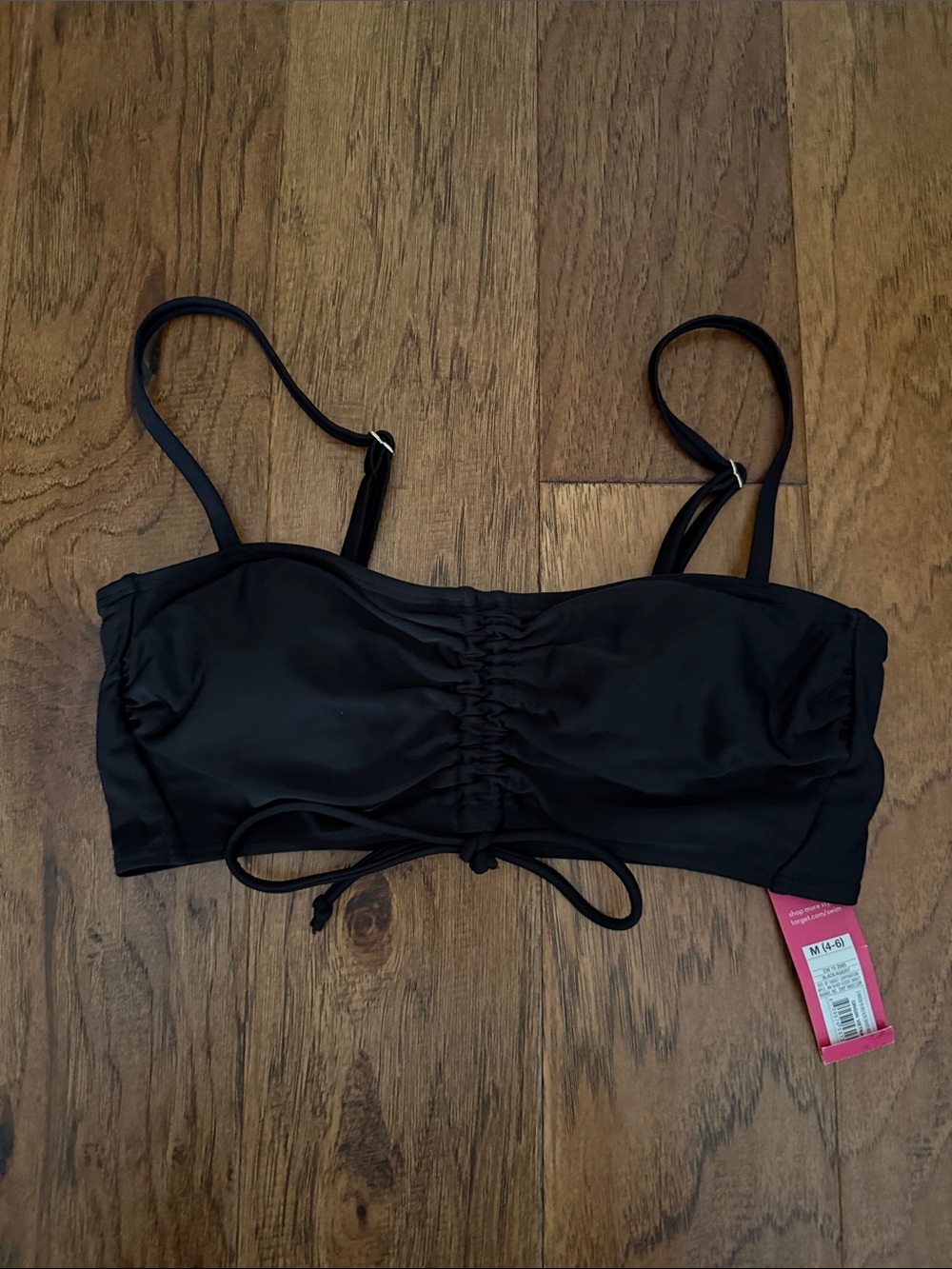 Black Ruched Bikini Top